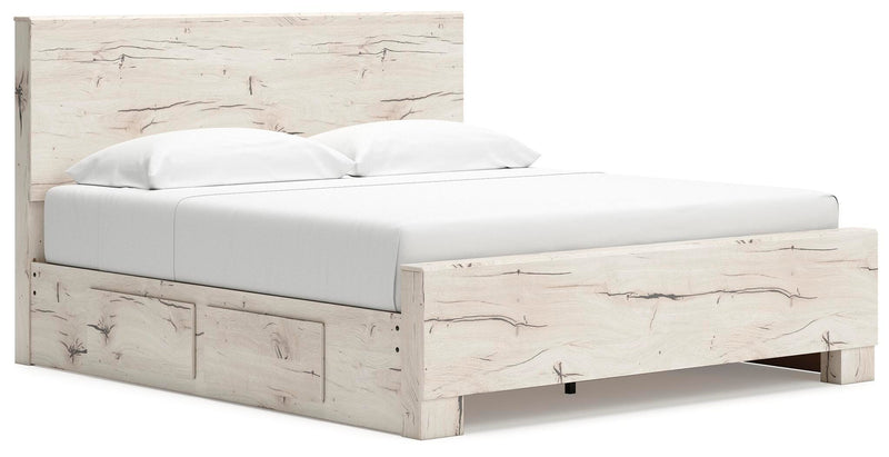 Cama con paneles y almacenamiento Lawroy
