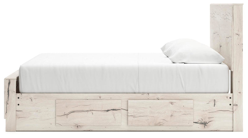 Cama con paneles y almacenamiento Lawroy