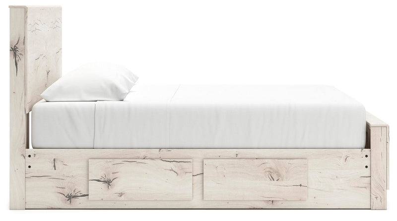 Cama con paneles y almacenamiento Lawroy