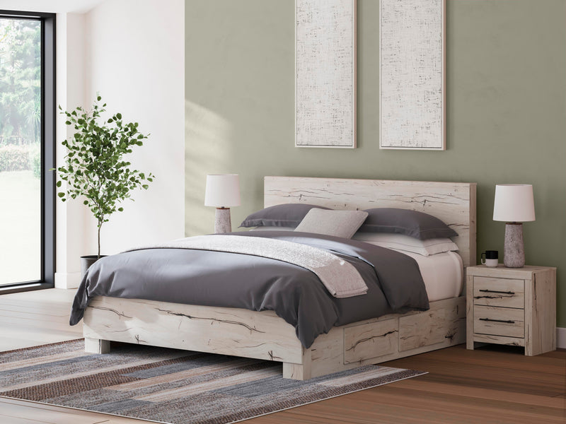 Cama con paneles y almacenamiento Lawroy