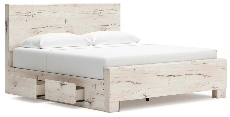 Cama con paneles y almacenamiento Lawroy