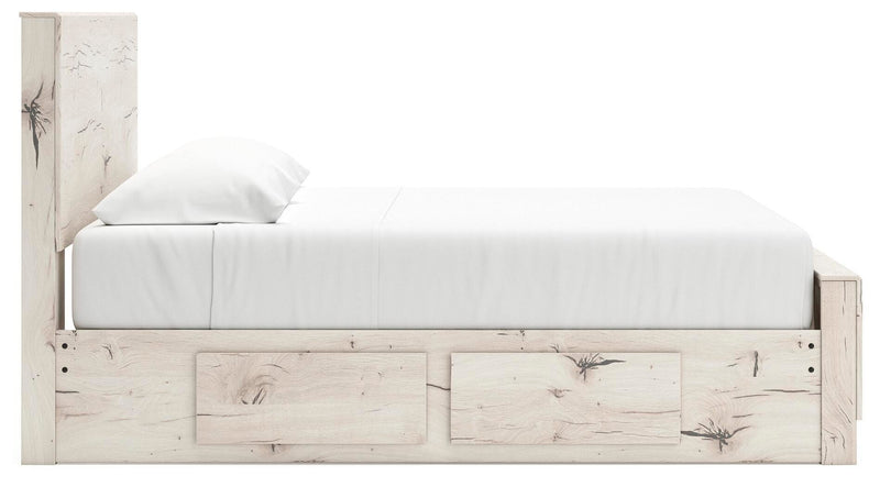 Cama con paneles y almacenamiento Lawroy