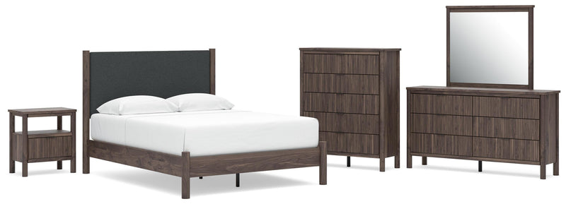 Pamytta Upholstered Panel Platform Bed Bedroom Set