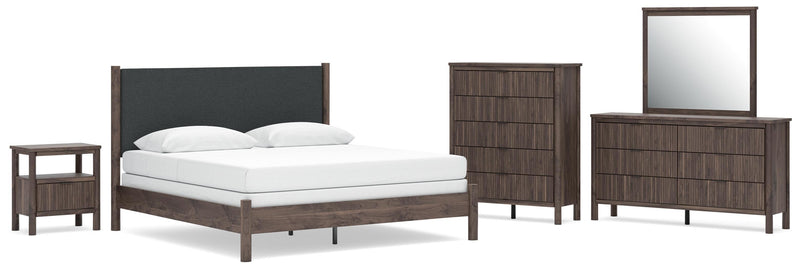 Pamytta Upholstered Panel Bed Bedroom Set