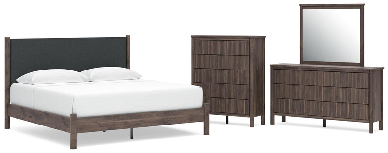Pamytta Upholstered Panel Platform Bed Bedroom Set