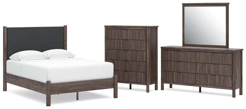 Pamytta Upholstered Panel Platform Bed Bedroom Set