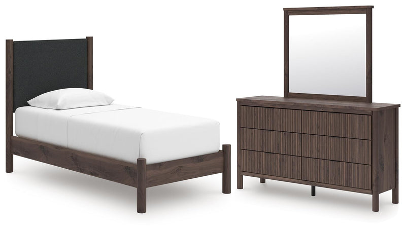 Pamytta Upholstered Panel Platform Bed Bedroom Set