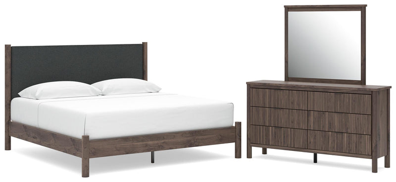 Pamytta Upholstered Panel Platform Bed Bedroom Set