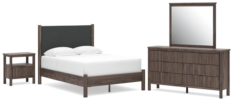 Pamytta Upholstered Panel Platform Bed Bedroom Set