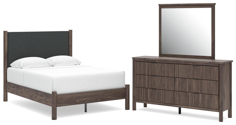 Pamytta Upholstered Panel Platform Bed Bedroom Set