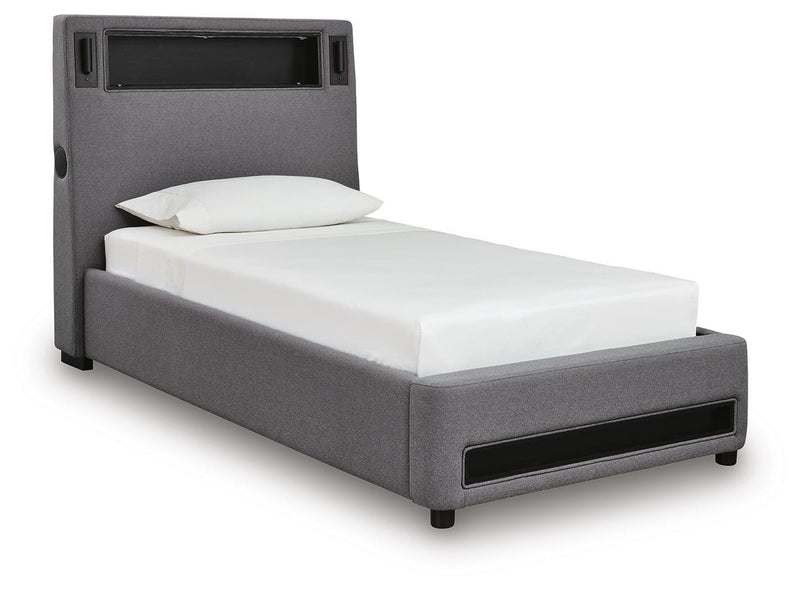 Cayberry Upholstered Bed with Wireless Audio