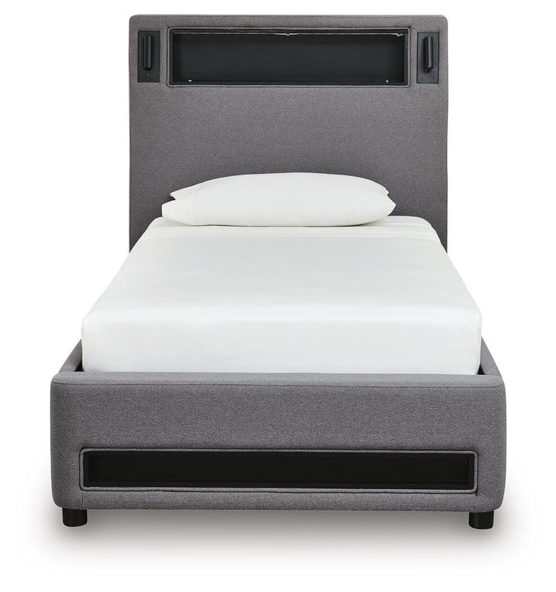 Cayberry Upholstered Bed with Wireless Audio