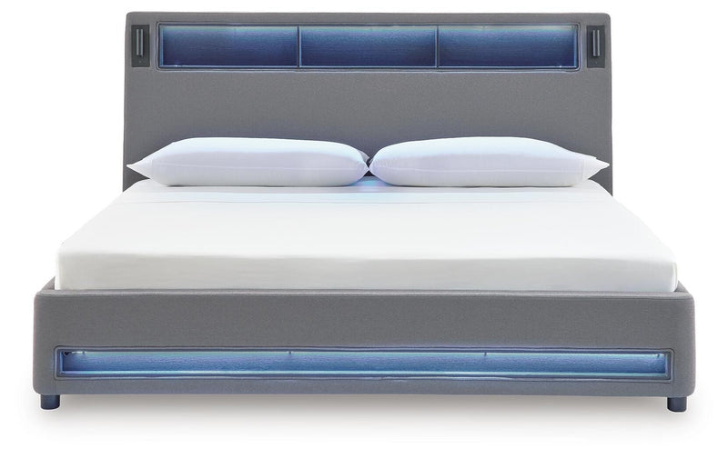 Cayberry Upholstered Bed with Wireless Audio