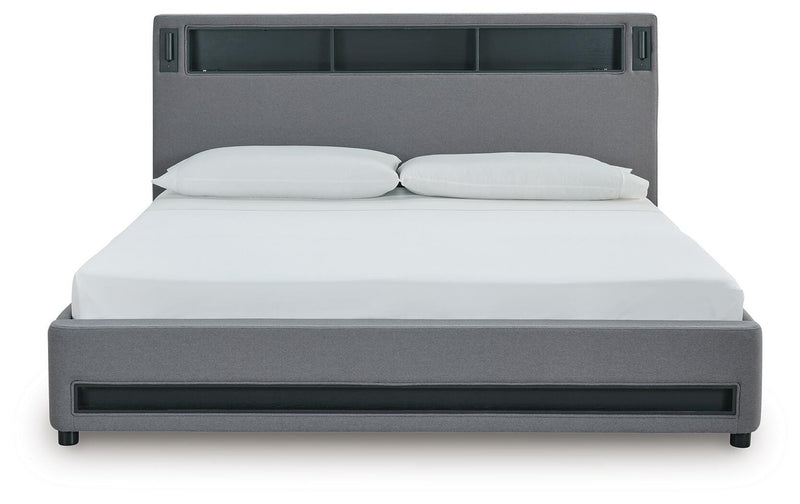 Cayberry Upholstered Bed with Wireless Audio