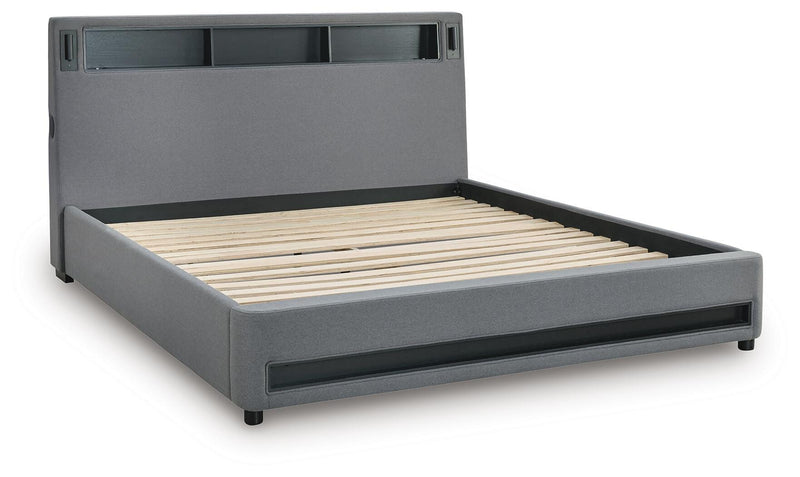 Cayberry Upholstered Bed with Wireless Audio