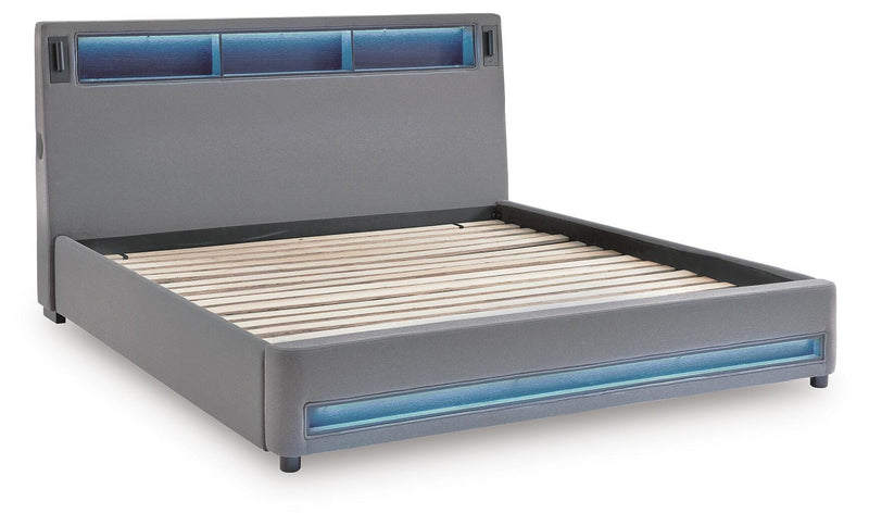 Cayberry Upholstered Bed with Wireless Audio