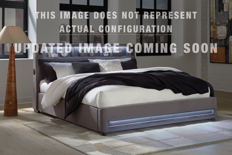 Cayberry Upholstered Bed with Wireless Audio