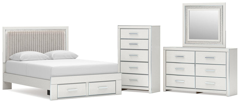 Zuraleus Upholstered Panel Platform Storage Bed Bedroom Set