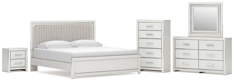 Zuraleus Upholstered Panel Platform Bed Bedroom Set
