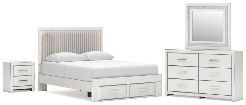 Zuraleus Upholstered Panel Platform Storage Bed Bedroom Set