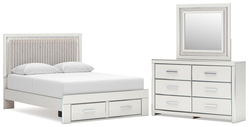 Zuraleus Upholstered Panel Platform Storage Bed Bedroom Set