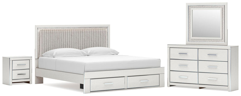 Zuraleus Upholstered Panel Platform Storage Bed Bedroom Set
