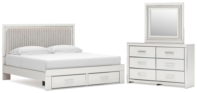 Zuraleus Upholstered Panel Platform Storage Bed Bedroom Set