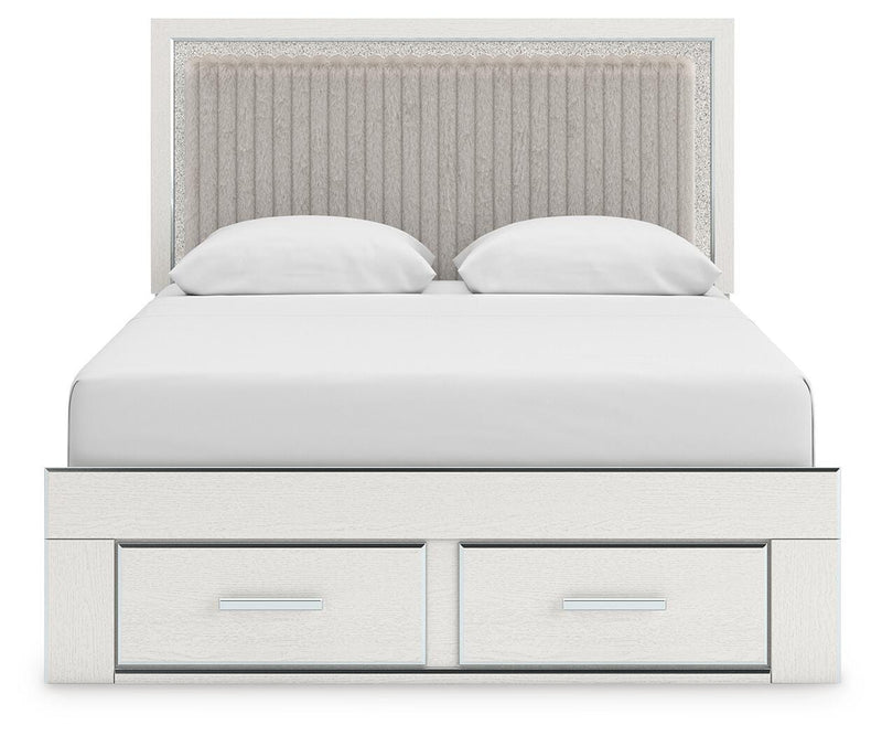 Zuraleus Upholstered Panel Platform Storage Bed Bedroom Set