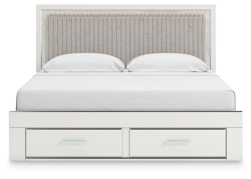 Zuraleus Upholstered Panel Platform Storage Bed Bedroom Set