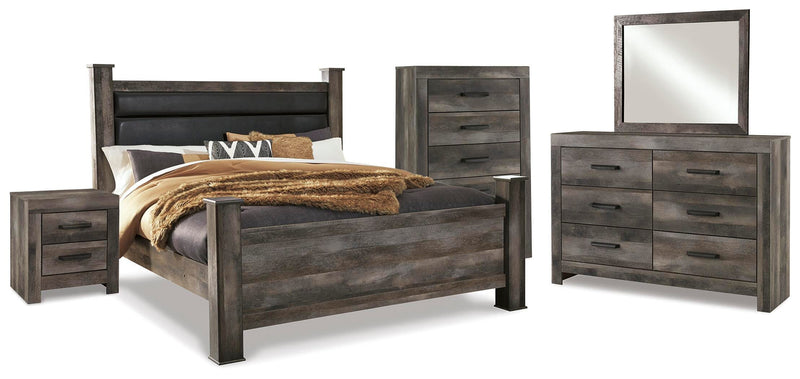 Juego de dormitorio con cama de cuatro postes Wynnlow