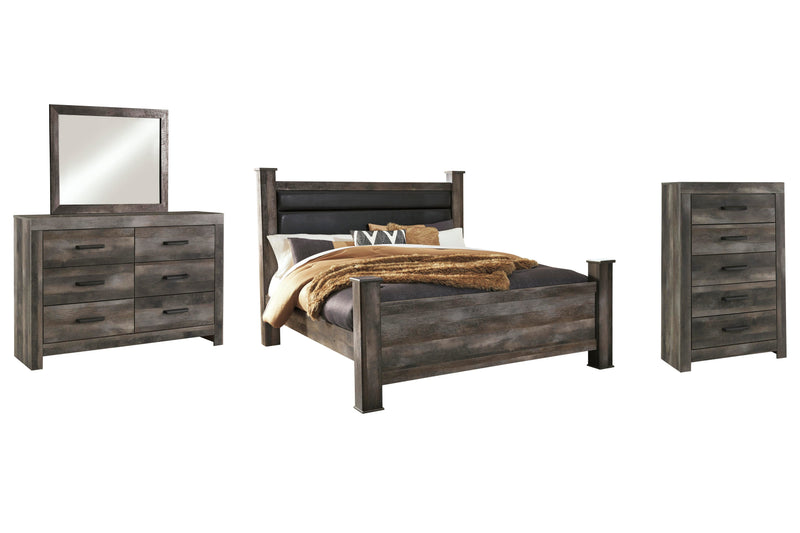 Juego de dormitorio con cama de cuatro postes Wynnlow