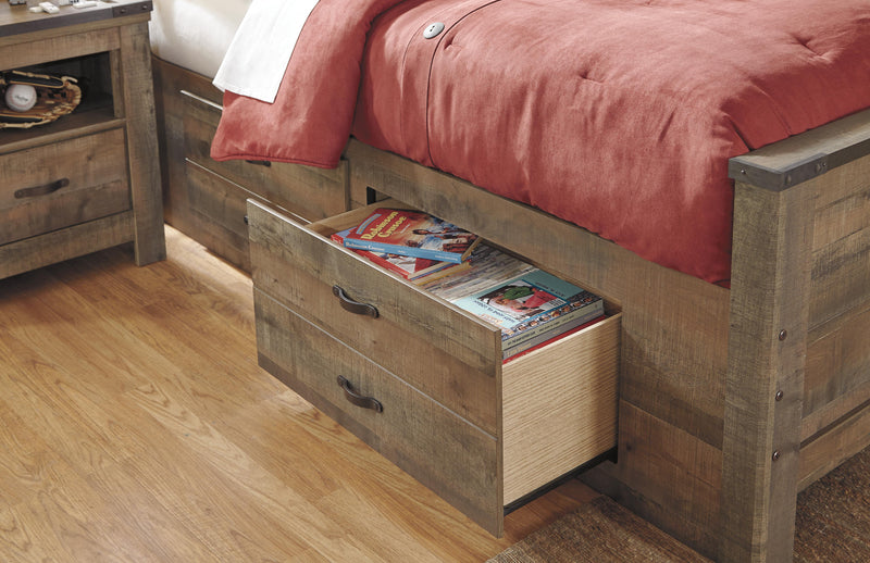 Cama de librería Trinell con 2 cajones de almacenamiento