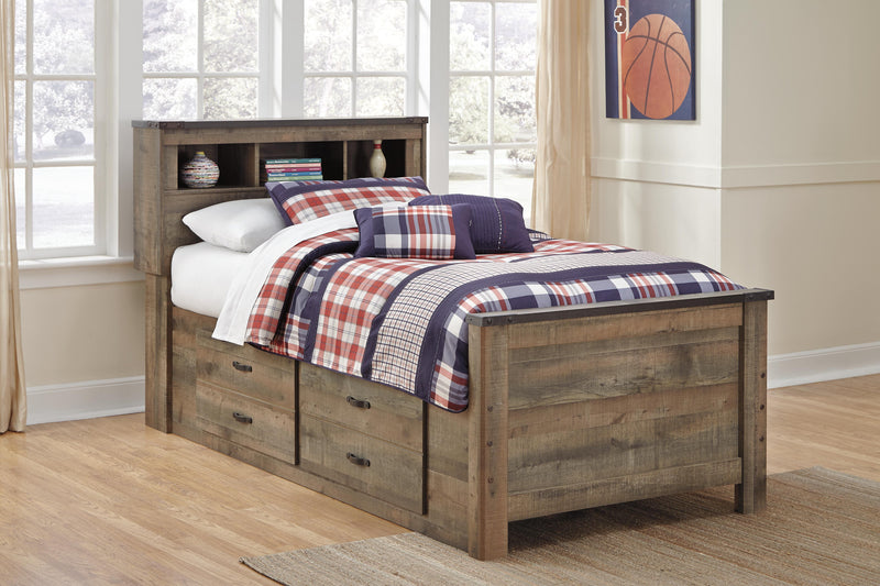 Cama de librería Trinell con 2 cajones de almacenamiento