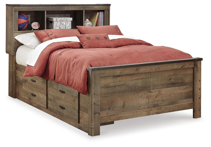 Cama de librería Trinell con 2 cajones de almacenamiento