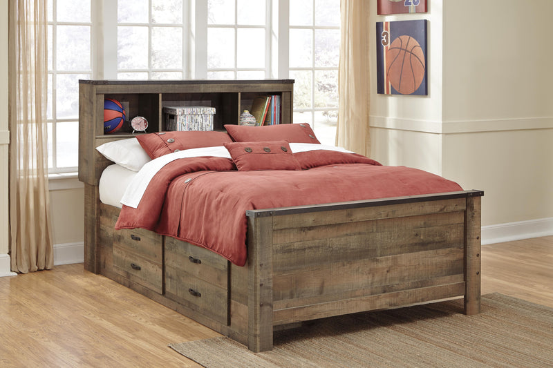 Cama de librería Trinell con 2 cajones de almacenamiento
