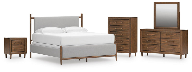 Juego de dormitorio de cama tapizada Lyncott