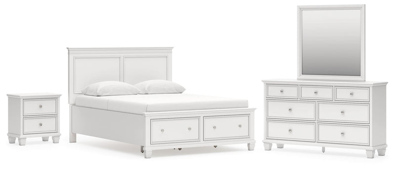 Dormitorio Fortman con cama de panel de almacenamiento