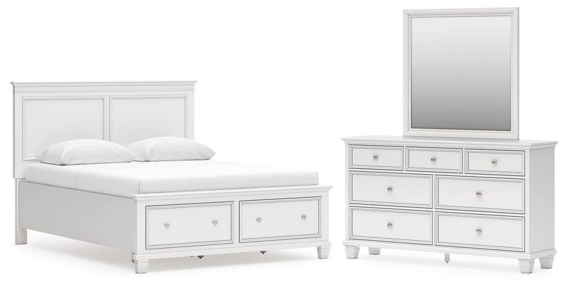 Dormitorio Fortman con cama de panel de almacenamiento