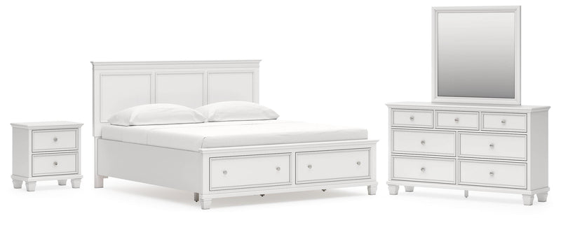 Dormitorio Fortman con cama de panel de almacenamiento
