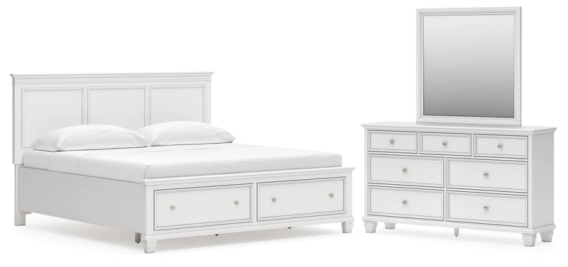 Dormitorio Fortman con cama de panel de almacenamiento
