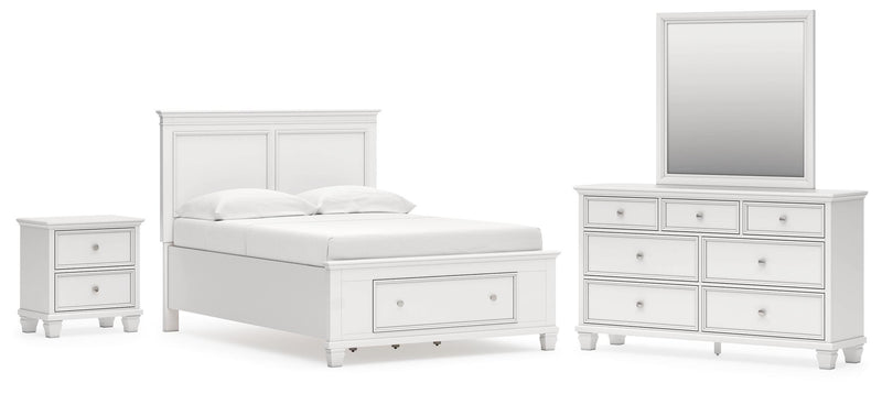 Dormitorio Fortman con cama de panel de almacenamiento