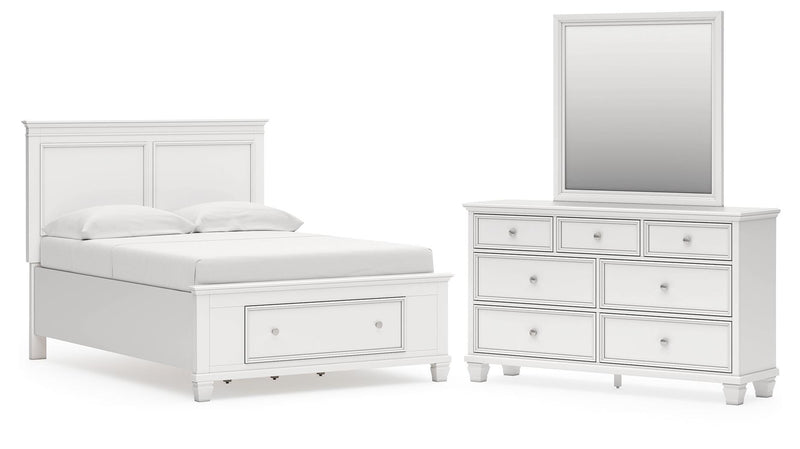 Dormitorio Fortman con cama de panel de almacenamiento