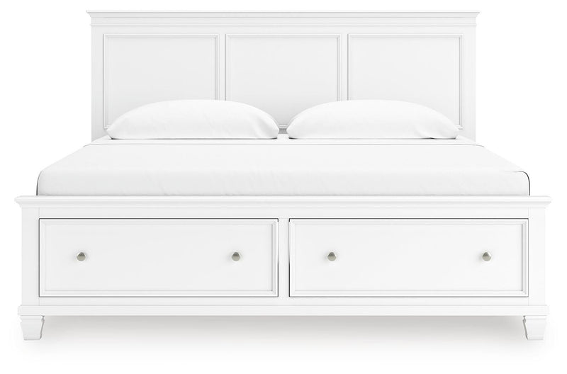 Dormitorio Fortman con cama de panel de almacenamiento