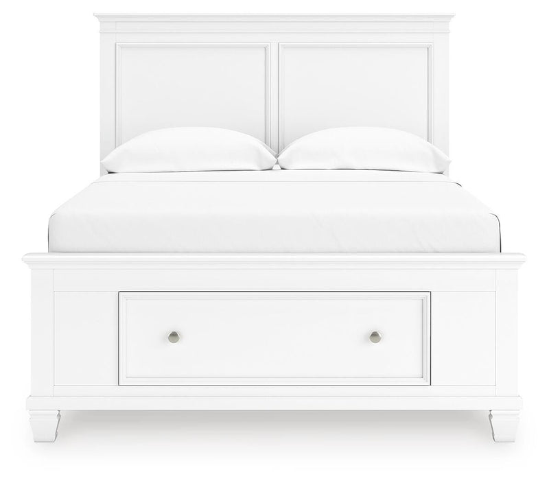 Dormitorio Fortman con cama de panel de almacenamiento