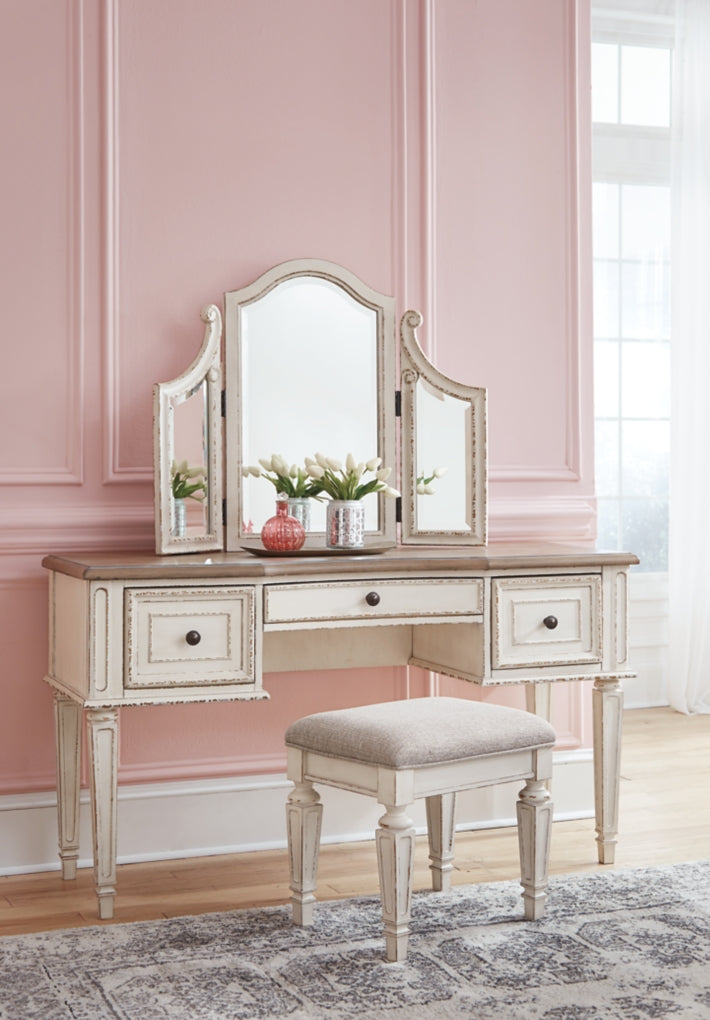 Realyn Vanity/Mirror/Stool