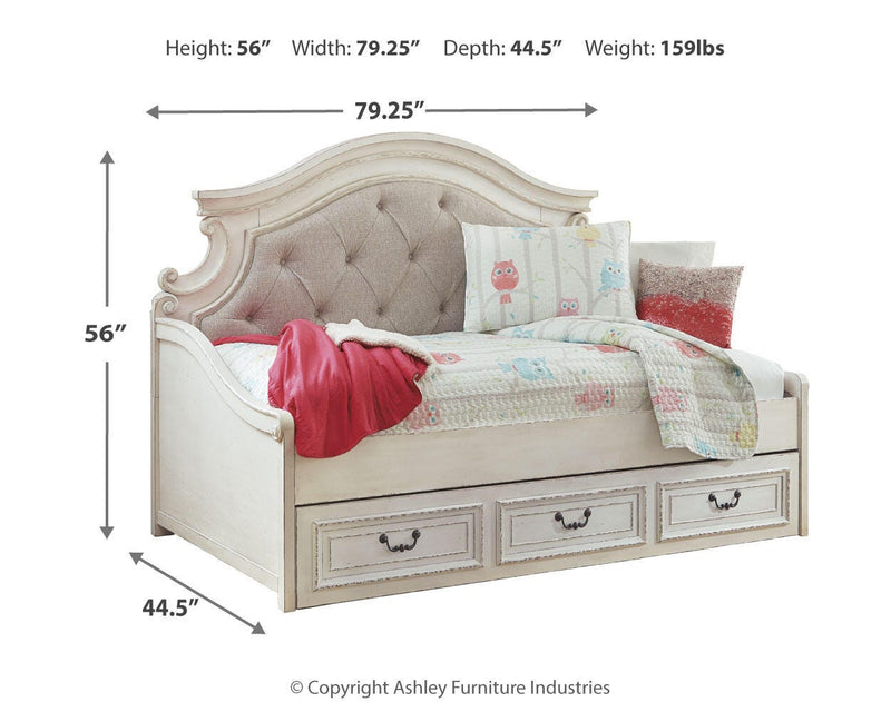 Cama de día Realyn con 1 cajón de almacenamiento grande