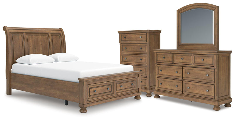 Juego de dormitorio de cama trineo Feddinger Storage
