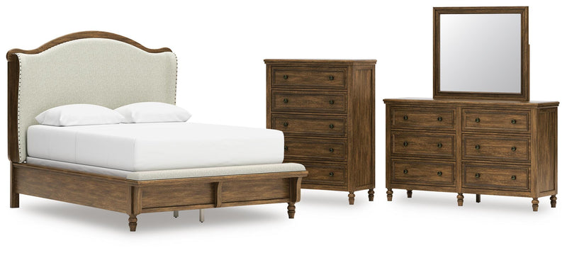 Juego de dormitorio con cama panel tapizada Sturlayne