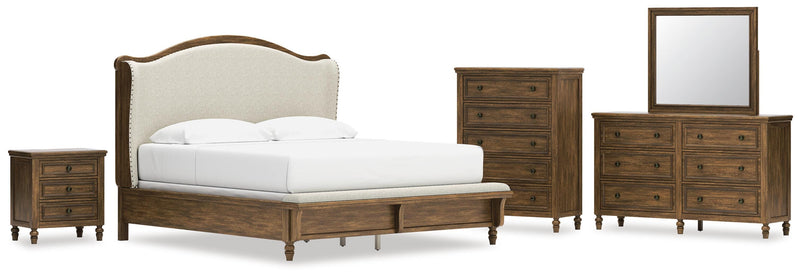 Juego de dormitorio con cama panel tapizada Sturlayne