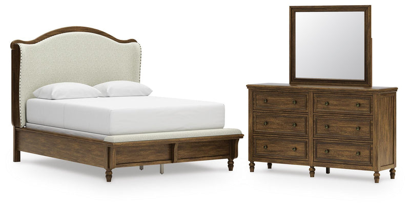 Juego de dormitorio con cama panel tapizada Sturlayne